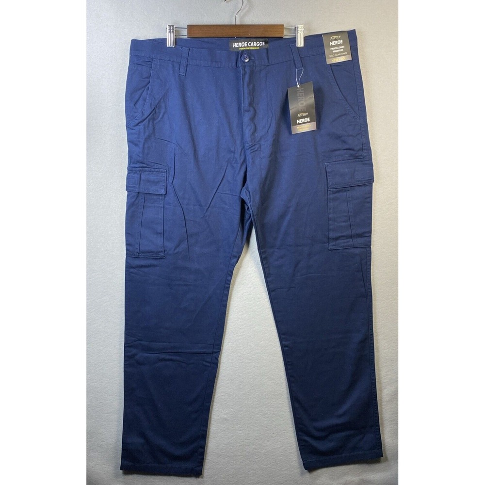 ASHILY Heroe Cargo Pants Mens 42 x 30 Work Utility Premium 100% Cotton‎ Navy NWT